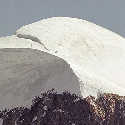 Zermatt, Switzerland - there are people near the top on the snow